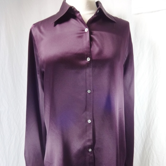 Lauren Ralph Lauren Tops - LAUREN RALPH LAUREN Purple Silk Button Shirt 10